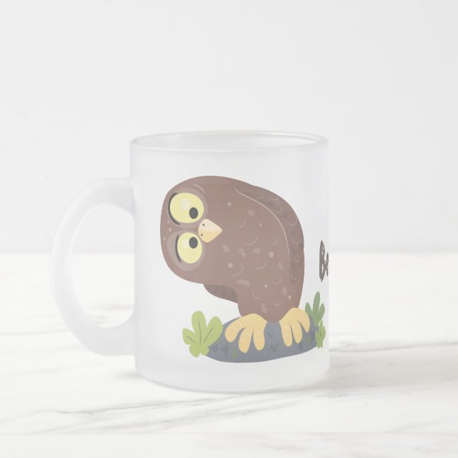 Taza De Cristal Esmerilado Ilustracion curioso y gracioso de personalizado de (Izquierda)
