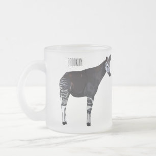 Taza De Cristal Esmerilado ilustración de dibujos animados de okapi