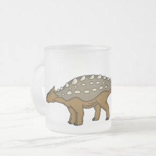 Taza De Cristal Esmerilado Ilustracion de dinosaurios blindados de Ankylosaur