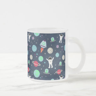 Taza De Cristal Esmerilado Ilustración de patrón espacial