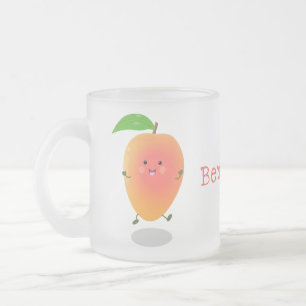 Taza De Cristal Esmerilado Ilustracion de personalizado amarillo de mango ale