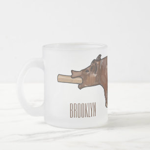 Taza De Cristal Esmerilado Ilustracion de personalizado asado de cerdo / cerd