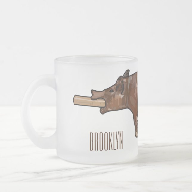 Taza De Cristal Esmerilado Ilustracion de personalizado asado de cerdo / cerd (Izquierda)