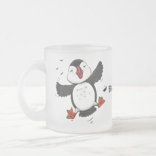 Taza De Cristal Esmerilado Ilustracion de personalizado azul del ataúd flotan