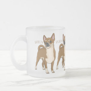 Taza De Cristal Esmerilado Ilustracion de personalizado chihuahua