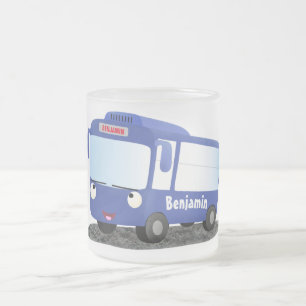 Taza De Cristal Esmerilado Ilustracion de personalizado de autobús moderno az