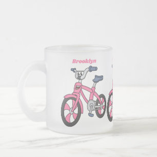 Taza De Cristal Esmerilado Ilustracion de personalizado de bicicleta de niños