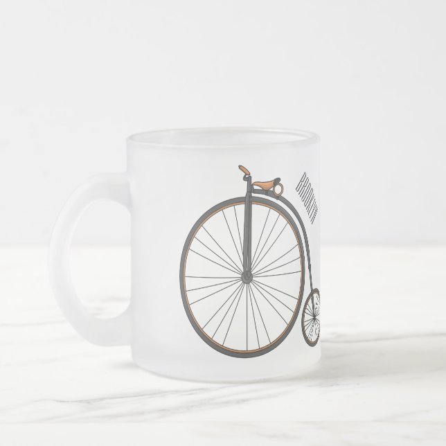 Taza De Cristal Esmerilado Ilustracion de personalizado de bicicletas de alta (Izquierda)