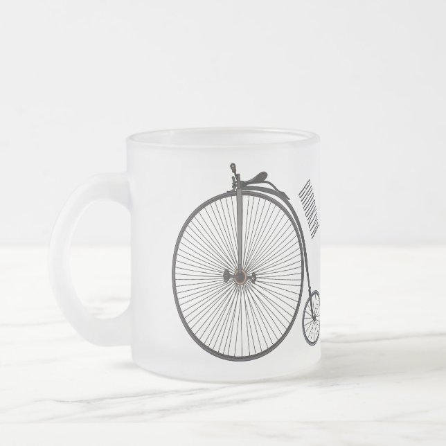 Taza De Cristal Esmerilado Ilustracion de personalizado de bicicletas de alta (Izquierda)