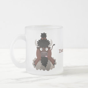 Taza De Cristal Esmerilado Ilustracion de personalizado de bisontes búfalos d