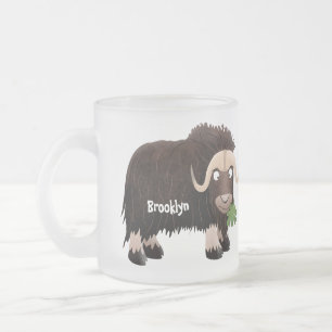 Taza De Cristal Esmerilado Ilustracion de personalizado de buey hongo