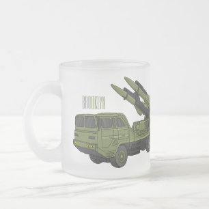 Taza De Cristal Esmerilado Ilustracion de personalizado de camiones de misile