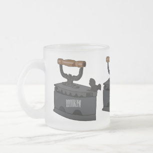 Taza De Cristal Esmerilado Ilustracion de personalizado de carbón vegetal
