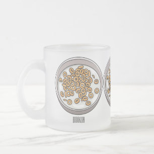 Taza De Cristal Esmerilado Ilustracion de personalizado de cereales