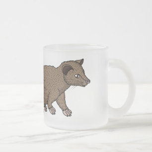 Taza De Cristal Esmerilado Ilustracion de personalizado de civet de luwak