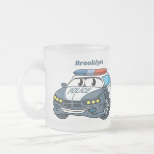 Taza De Cristal Esmerilado Ilustracion de personalizado de coche de policía f