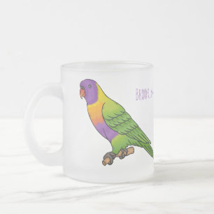 Taza De Cristal Esmerilado Ilustracion de personalizado de cocodrilo arcoiris