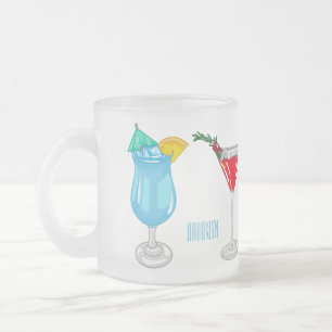 Taza De Cristal Esmerilado Ilustracion de personalizado de cócteles
