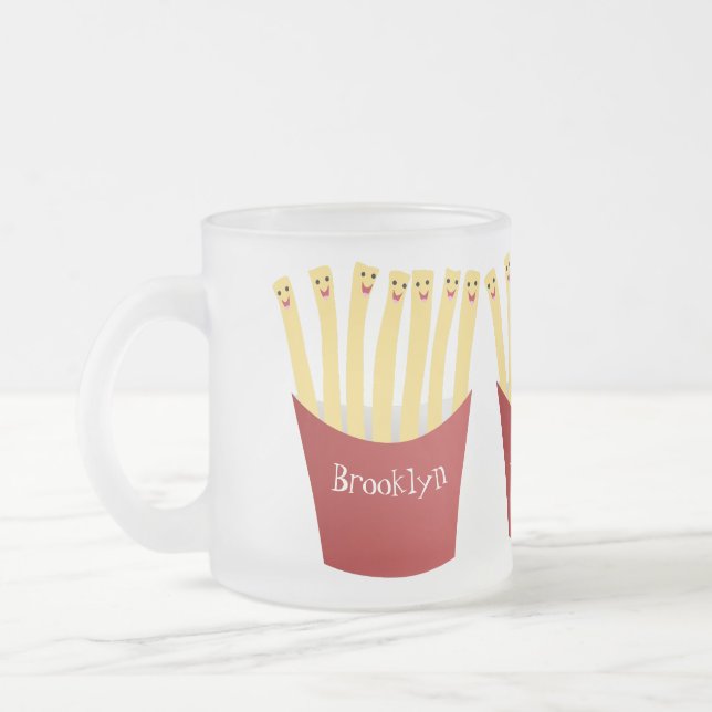 Taza De Cristal Esmerilado Ilustracion de personalizado de comida rápida de p (Izquierda)