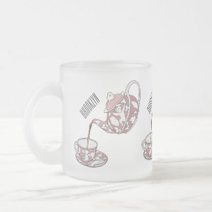 Taza De Cristal Esmerilado Ilustracion de personalizado de conjunto de equipo