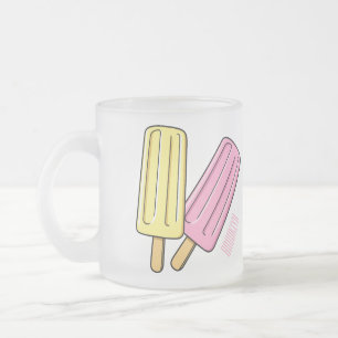 Taza De Cristal Esmerilado Ilustracion de personalizado de hielo