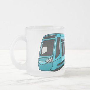 Taza De Cristal Esmerilado Ilustracion de personalizado de locomotora eléctri