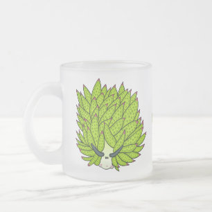 Taza De Cristal Esmerilado Ilustracion de personalizado de lodo de hoja