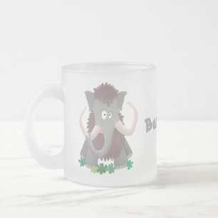 Taza De Cristal Esmerilado Ilustracion de personalizado de mamut bobo gracios
