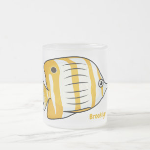Taza De Cristal Esmerilado Ilustracion de personalizado de mariposas