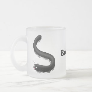 Taza De Cristal Esmerilado Ilustracion de personalizado de milipedo corto