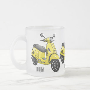 Taza De Cristal Esmerilado Ilustracion de personalizado de motocicleta con ci
