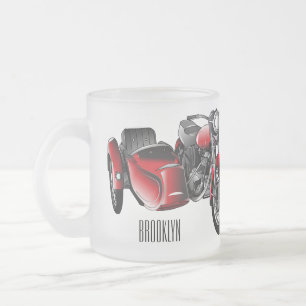 Taza De Cristal Esmerilado Ilustracion de personalizado de motocicletas Sidec