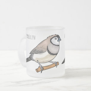 Taza De Cristal Esmerilado Ilustracion de personalizado de pajarita de doble