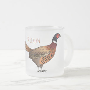 Taza De Cristal Esmerilado Ilustracion de personalizado de pájaro de cuello a