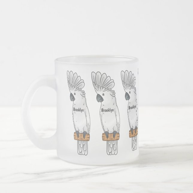 Taza De Cristal Esmerilado Ilustracion de personalizado de pájaro de paraguas (Izquierda)