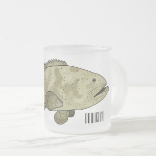 Taza De Cristal Esmerilado Ilustracion de personalizado de pescado de grupo