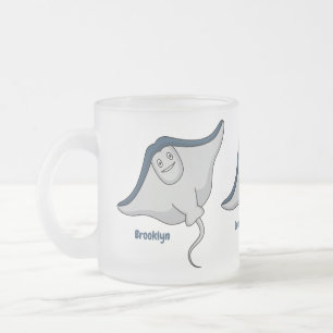 Taza De Cristal Esmerilado Ilustracion de personalizado de pescado de Stingra