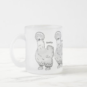 Taza De Cristal Esmerilado Ilustracion de personalizado de pollo de Silkie