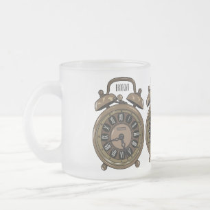 Taza De Cristal Esmerilado Ilustracion de personalizado de reloj de alarma