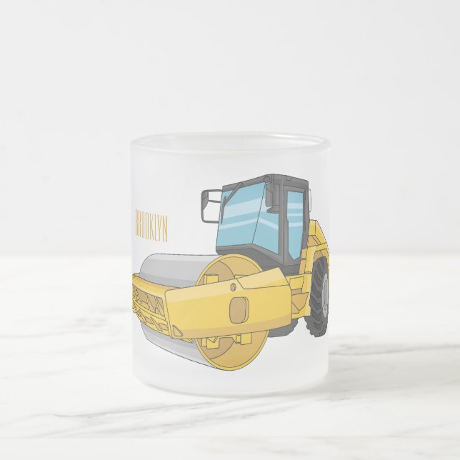 Taza De Cristal Esmerilado Ilustracion de personalizado de rodillos de carret (Centro)