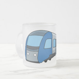 Taza De Cristal Esmerilado Ilustracion de personalizado de trenes eléctricos
