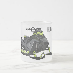 Taza De Cristal Esmerilado Ilustracion de personalizado para motos de nieve