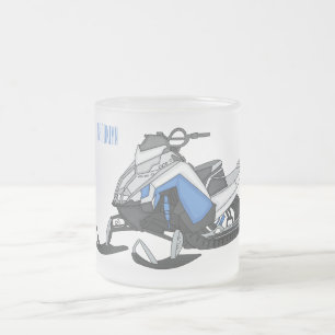 Taza De Cristal Esmerilado Ilustracion de personalizado para motos de nieve