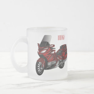 Taza De Cristal Esmerilado Ilustracion del personalizado de motocicleta de To