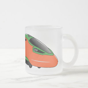 Taza De Cristal Esmerilado Ilustracion del personalizado del tren de bala