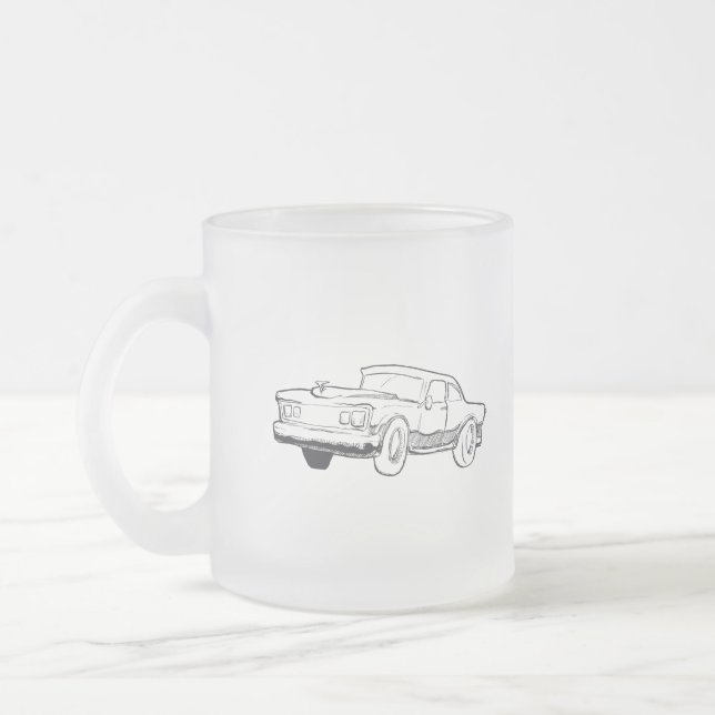 Taza De Cristal Esmerilado ilustracion del vehículo (Izquierda)