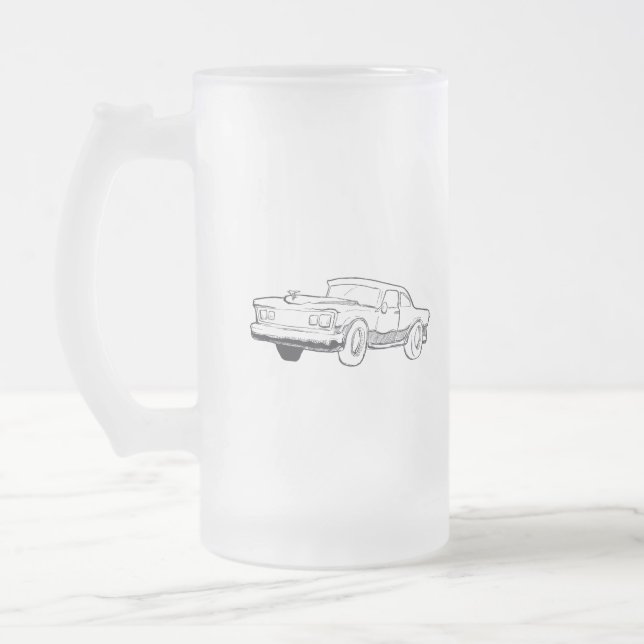 Taza De Cristal Esmerilado ilustracion del vehículo (Izquierda)