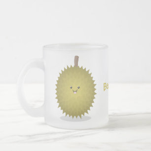 Taza De Cristal Esmerilado Ilustracion feliz personalizado duriano