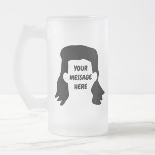 Taza De Cristal Esmerilado Ilustracion Mullet Gracioso de Mensajes Personaliz