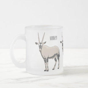 Taza De Cristal Esmerilado Ilustracion Oryx personalizado